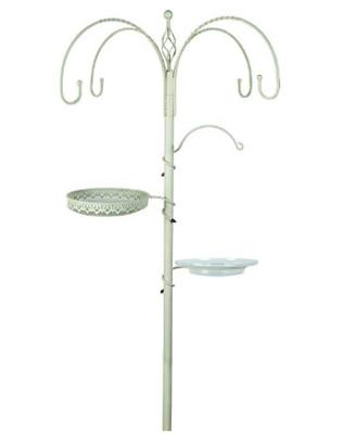 China White Powder Coated Bird Feeding Station With Base / Outdoor Bird Feeders for sale