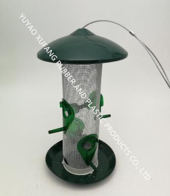 China Metal 4 Feeding Port ， Medium Easy use Powder coating Metal hanging Peanut Bird Feeder for sale