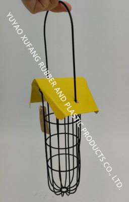 China Yellow Roof 3 Fat Ball Bird Feeder Stainless Steel Handle For Garden for sale