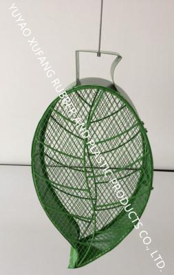 China Metal Peanuts Bird Feeder / Wild Bird Feeders Green Leaf Shape Easy Clean And Monitor for sale