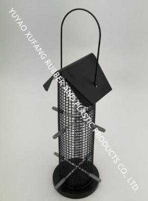 China Nut feeder for bird，8 Feeding Port Metal Bird Feeders Black Iron Mesh 350g Capacity For Nuts for sale