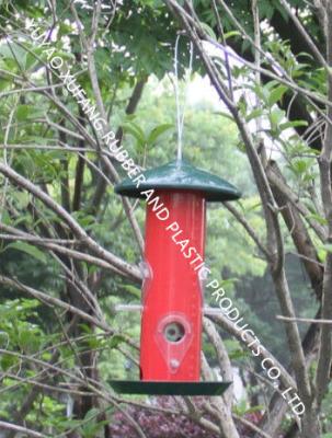 China New design feeder，Metal Materials Suet Bird Feeder Cage Stainless Steel Hanging With Green Roof for sale