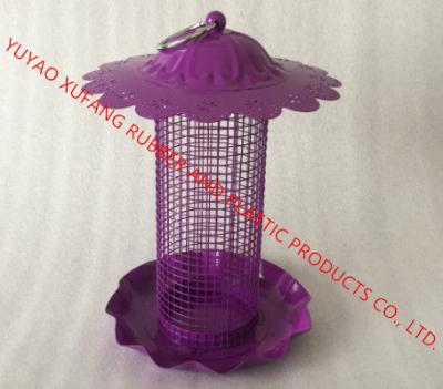 China 500g Capacity Metal Peanut Squirrel Proof Nut Feeder Easy Clean Purple Powder Coated for sale