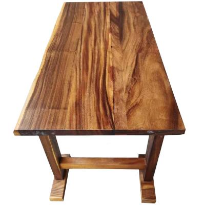 China Modern Solid Wood Large Walnut Panel Rain Tree Hardwood Panel Luxury Wooden Coffee Table Set for sale