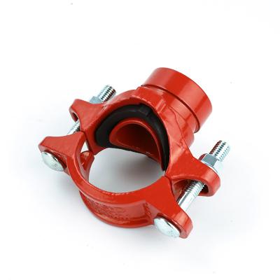 China High Quality UL Approved Fire Fighting Mount FM 2*1-1/2 Grooved Mechanical Tee Malleable Iron Pipe Fittings for sale