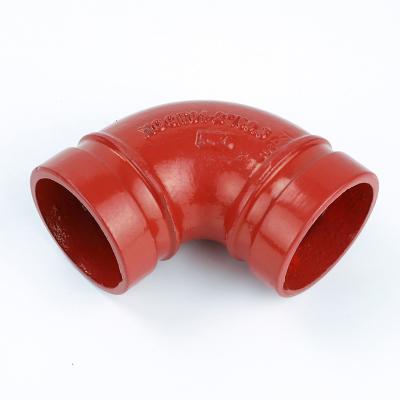 China High Quality FM UL Approved Fire Fighting Malleable Iron Pipe Fitting Casting 90 Degree Grooved Elbow for sale