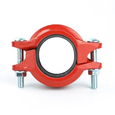 China High Qualit\y 2 Inch UL FM Approved Pipe Fittings Grooved Fire Fitting Ductile Iron Angle Protection Coupling Coupling And Grooved Fittings for sale