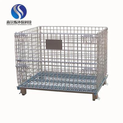 China Express Sorting Storage 500kg Iron Frame Basket Iron Frame Storage Cage Folding Boxes Turnover Warehouse Shelf Large for sale