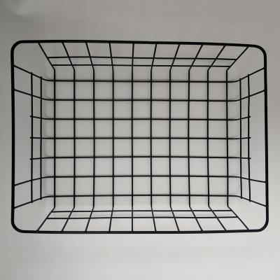 China Sustainable OEM Powder Coated Metal Wire Mesh Storage Basket In Home Or Office for sale