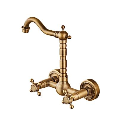 China European Luxury Antique Brass Copper Basin Faucets Bathroom Basin Faucet Design Thermostatic Faucets for sale