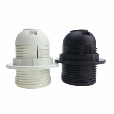 China White Black Plastic Screw Socket E27 Lamp Accessories Light Holder Screw Fireproof Lamp for sale