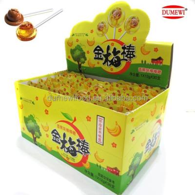 China Natural 12g Pineapple Flavor Lollipop With Plum for sale