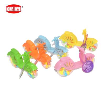 China Cartoon Toys Colorful High Quality Plastic Bike Cycle Kids Toys Tablet Filled Mini Candy for sale