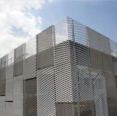 China Modern Powder Coated Diamond Expanded Metal Mesh Perforated Round Hole Metal Mesh for sale