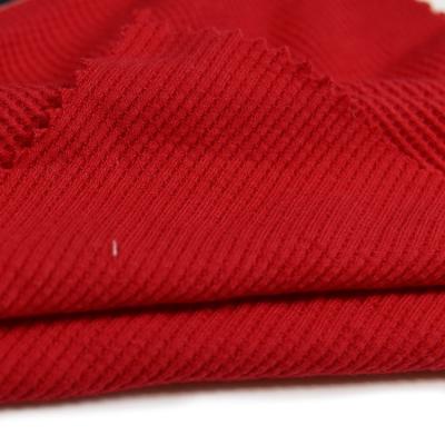 China Good Quality Red CVC Anti Pill Waffle Non Elastic Cotton Polyester Fabric With Light Weight for sale