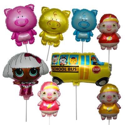 China Gift Toy Amazon Hot Sale Kids Cartoon Balloons Holding Sticks Floating Balloons for sale