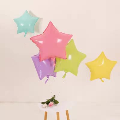 China Custom Festival Decoration Pick Macaron Star Pentagon 18inch Wedding Valentine's Day Birthday Foil Balloon Balloons for sale