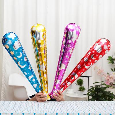 China Promotional Toy Wholesale Baseball Bat Shape Mylar Clamshell Handheld Bat Foil Ball For Cheer for sale