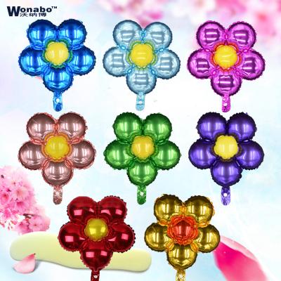 China Event& party supplies Wonabo factory supplier beautiful 18 inch colorful flower foil balloon for kids toys for sale