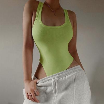 China new Anti-wrinkle KEETE sports vest sexy solid color clothing jumpsuit romper sleeveless bodysuits knit vests solid tops for sale