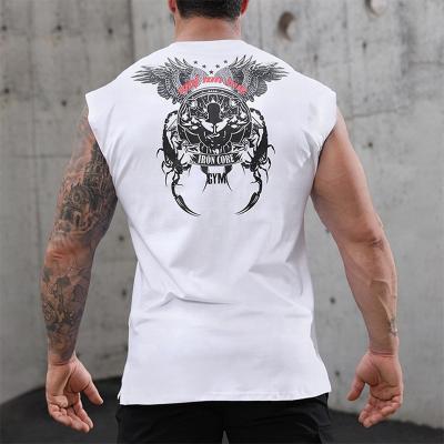 China KEETE Premium Quality QUICK DRY Mens Cotton Bodybuilding Workout Sport Custom Printed Gym Plus Size Mens Tank Tops Tees for sale