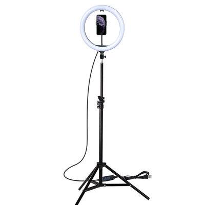 China Aluminum+ABS New LED Fill Ring Light Selfie Live Broadcast Video Recording Light Lamp Dimmable Stand Phone Holder for sale