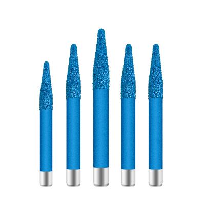 China Cast Iron Machine Tools Manufacturer Vacuum Brazed Diamond Carving Burr Stone Engraving Bit for sale