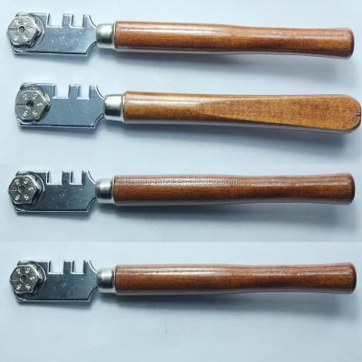 China Glass Cutting Six wheels glass cutter,wooden handle glass cutter for sale