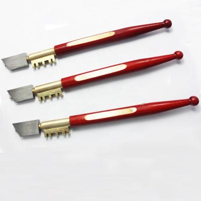 China High Quality Wooden Handle Wood Handle Glass Cutters Portable Diamond Tip Glass Cutting Knife For 1~10mm Glass for sale