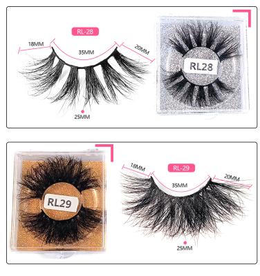 China 25-30 Times OEM Series Pure Handmade Natural False Eyelashes 25mm Series False Mink Eyelashes for sale