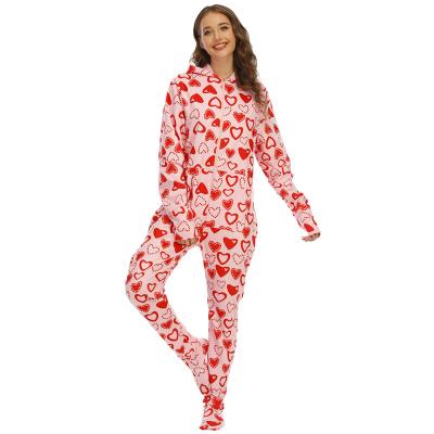 China Breathable Women Onesie With Socks New Arrival Long Pants Onesie Matching Pajamas For Women for sale