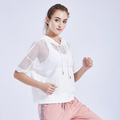 China 2021 New Ladies Clothing Sportswear Gym Breathable Mesh Sports Wear Short Sleeve Yoga For Women for sale