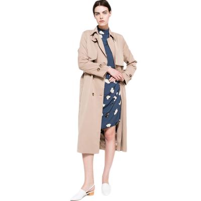 China Customized Breathable Lapel Collar Long Sleeve Khaki High Waist Anorak Loose Women for sale