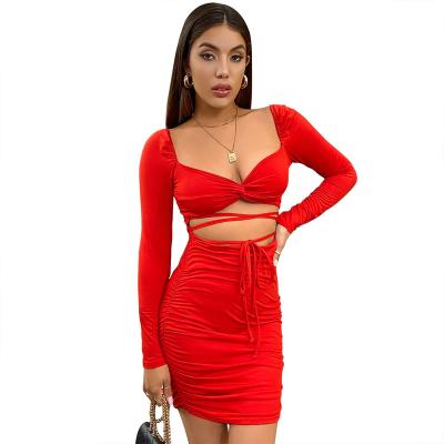 China Women's Anti-Wrinkle Front Silky Breathable Cut Out Sexy Cross Sleeve Club Party Night Long Off Fit Slim Curvy Mini Bodycon Causal Dress for sale