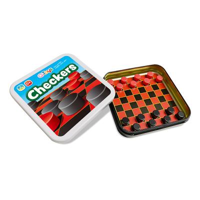 China Checkers Tin Box Toy Recreational Go Ludo For Beginners Game Chess Kids Board Game Educational Toys Checkers for sale