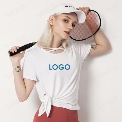 China Anti-wrinkle Solid Color Fashion T-shirt Loose Large Size Side Split Top Irregular T-shirt for sale