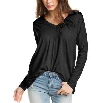 China New Style Anti-wrinkle Bottoming Long Top Loose Shirt Women's Long Sleeve T-Shirt for sale