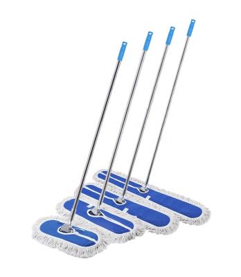 China Sustainable Chenille High Quality Warehouse and Shopping Mall Flat Floor Dust Mop Cleaning Set with Refill for sale