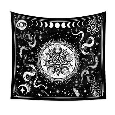 China Plain Made in China Custom Logo Cotton Polyester Landscape Wall Tapestry for Dorm Living Room Bedroom for sale