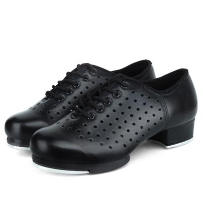 China Flowering PU 14004 In-Stock Mens Lace Up Tap Shoes With Vent Holes for sale