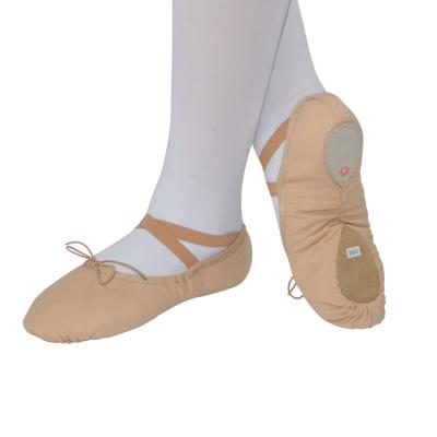 China B41109 Sole Blooming Canvas Girls Slit Canvas Tan Soft Ballet Shoes for sale