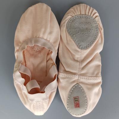 China Canvas Flowering 11012 Professional Kids Canvas Ballet Slippers Shoes With Elastic Neck for sale