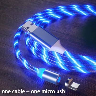 China 3 in 1 Brilliant LED Barcode Scanner Overflowing Magnetic Charging Cable 3in1 Light Flow Lighting USB C Cable Charging Light Data Cable for sale