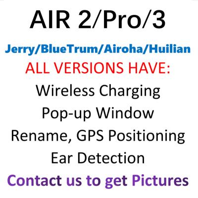 China High Quality Original Headphone Factory Price Logo Rename GPS Earphone APPL 1:1 Air pro 3 pro gen 2 air 3 TWS Earbuds BT for sale