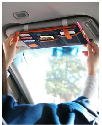 China Simple design eco-friendly durable washable multi-pocket car map storage bag for sale for sale