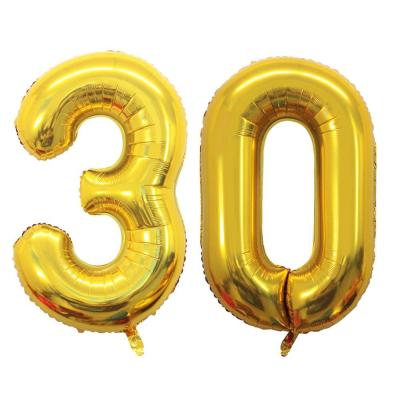 China Recyclable 30 Years Old Decorated Party Supplies Perfect With Number Balloons For Birthday Party for sale