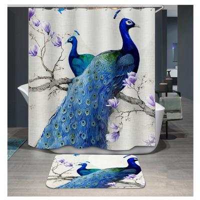 China Durable Hot Selling Waterproof Polyester Digital Printed Multiple Size Shower Curtain For Bathroom for sale