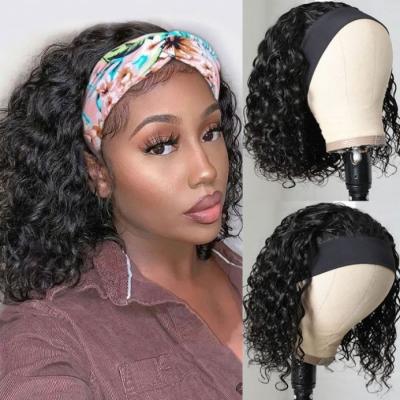 China Can be wholesale raw wigs 150% density virgin hair wig headband color hair wigs 99j dye hair vendors headband for sale