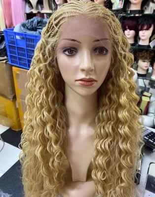 China Synthetic Jumbo Braid Twist Braid Color Women Braided European Hair Water Wave Honey Blonde Lace Front Wigs Cheap Lace Front Wigs Lace Front Synthetic Wigs for sale