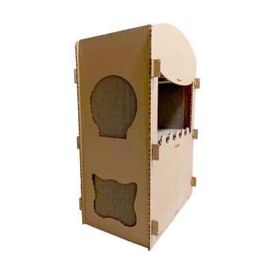 China Wholesale Popular Viable Large Cat Scratcher Eco-friendly Semi-enclosed with 7 Cardboard Cat Scratcher Villa Large Size for Scratching Cat for sale